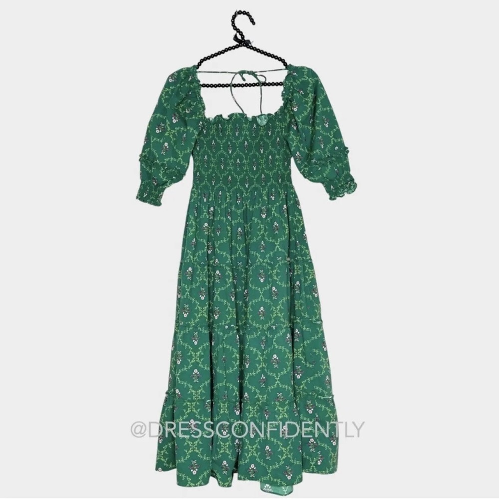 Hill House Green Floral Midi Dress - Picture 10 of 12
